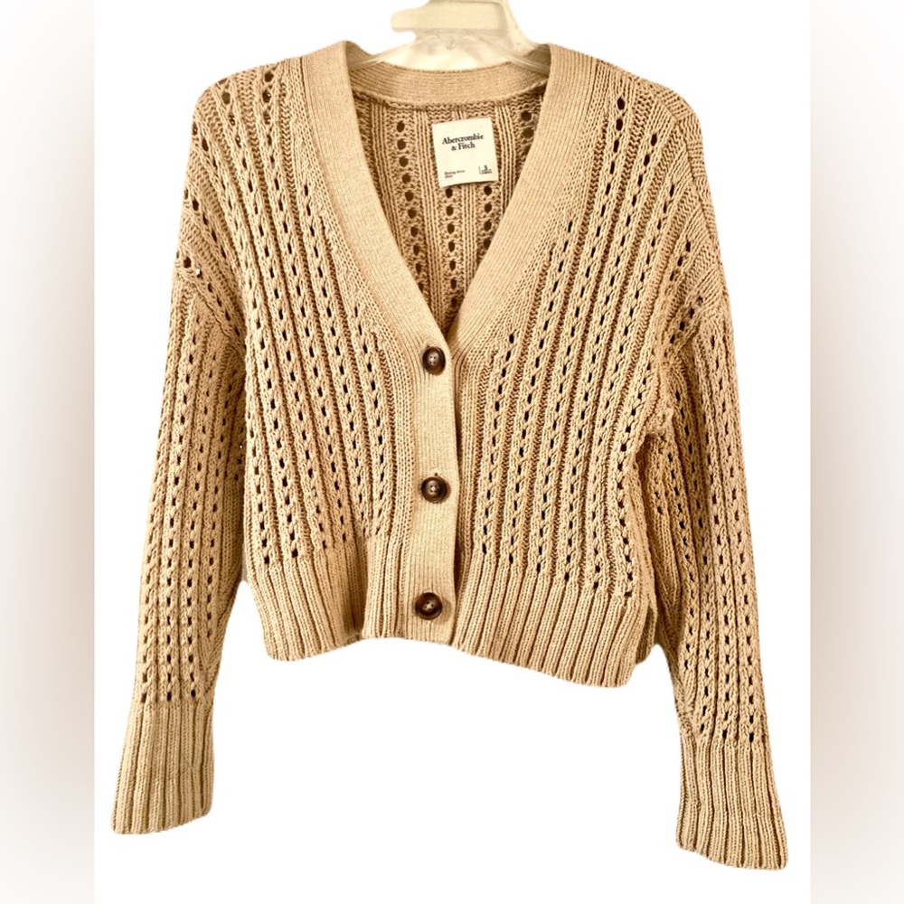 Abercrombie & Fitch Tan Knit Cardigan
